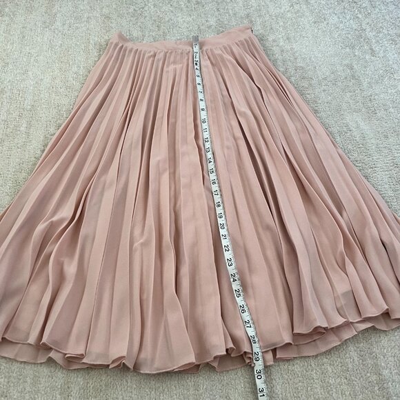 Aakaa Hayden Pink Pleated Midi Skirt M - Picture 5 of 8